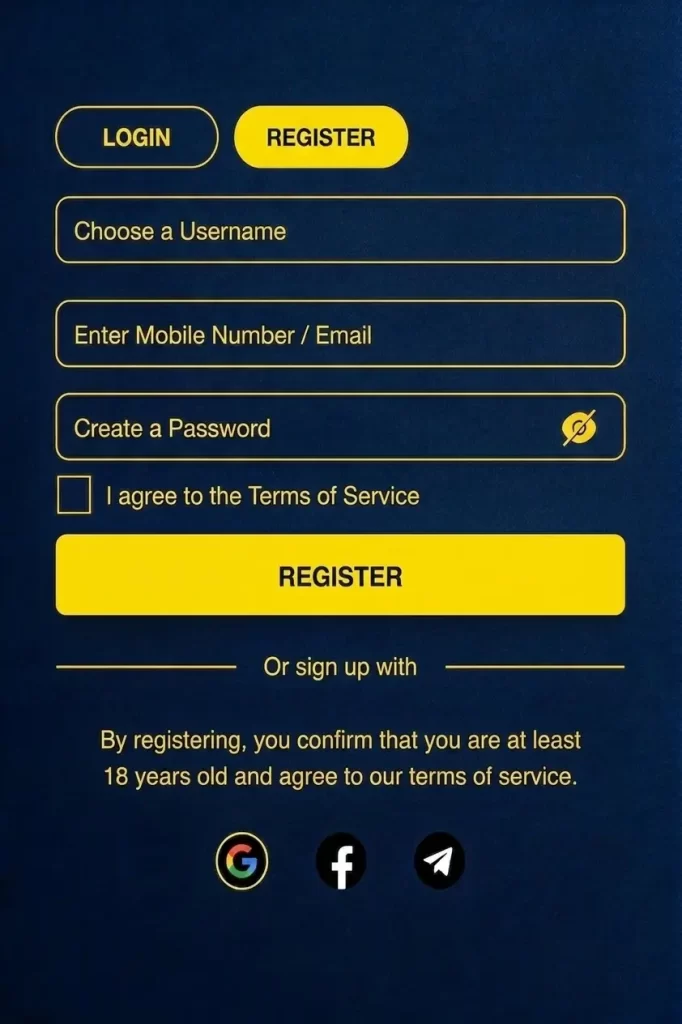 Quick F9999 register button for fast account signup in Bangladesh